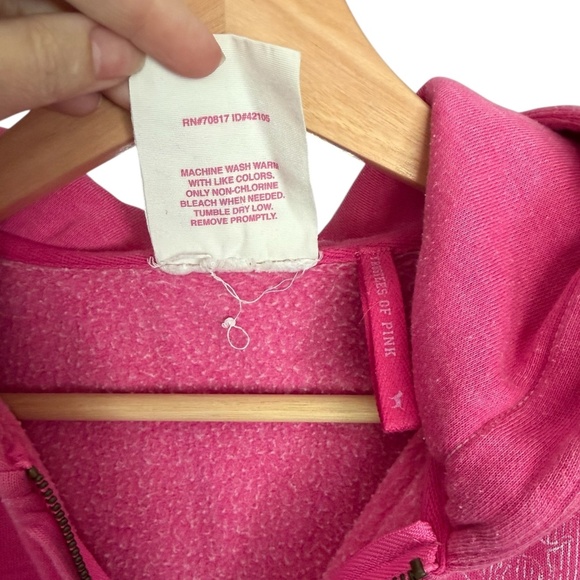 Victoria’s Secret PINK Jacket Medium University of Pink 1986 Zip Hooded Y2K Pink - Picture 7 of 7
